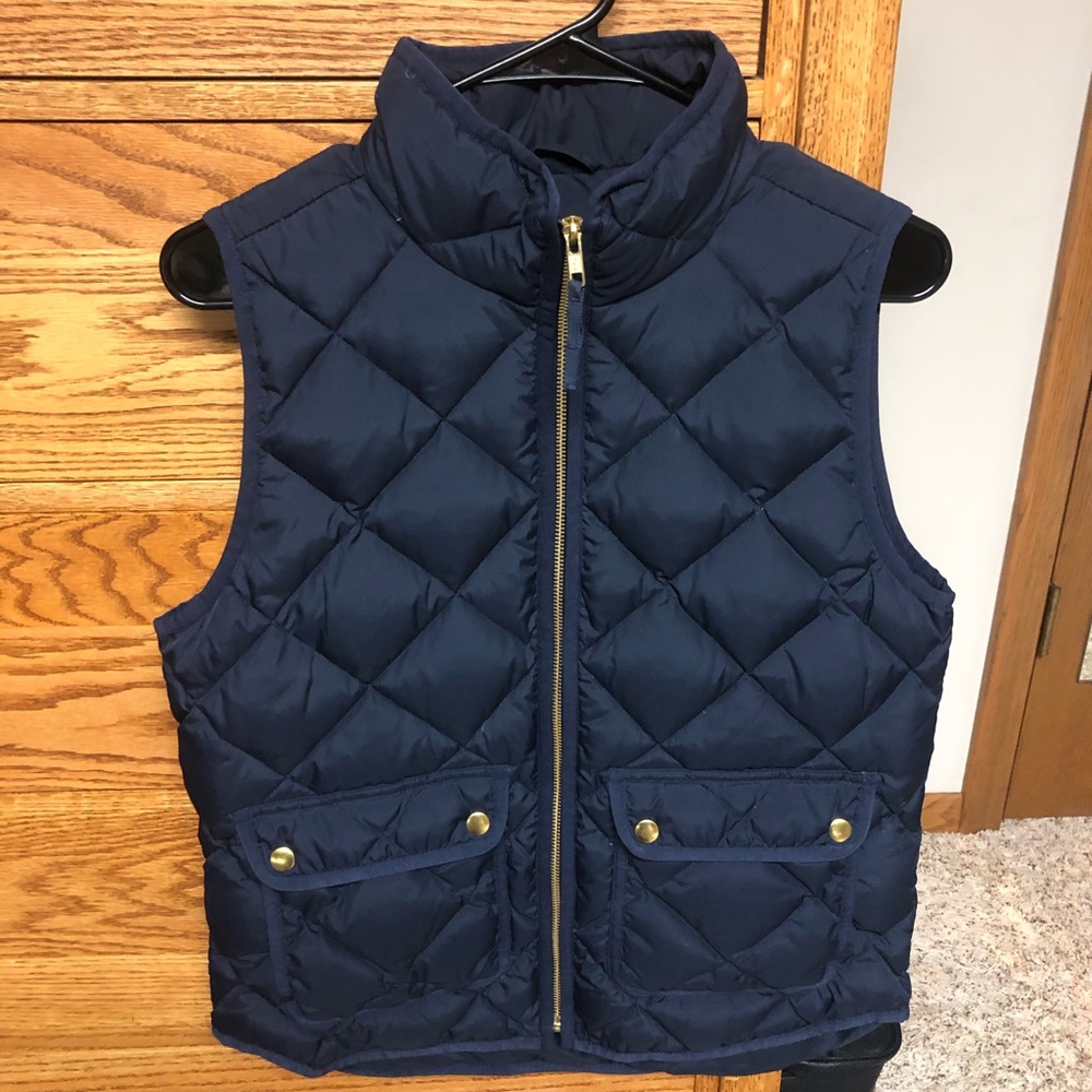 J Crew navy puffer vest size small